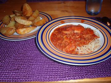 kartoffeln spalten+spaghetti