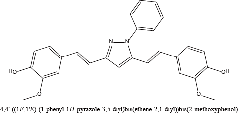 4,4'-((1E,1'E)-(1-phenyl-1H-pyrazole-3,5-diyl)bis(ethene-2,1-diyl))bis(2-methoxyphenol)